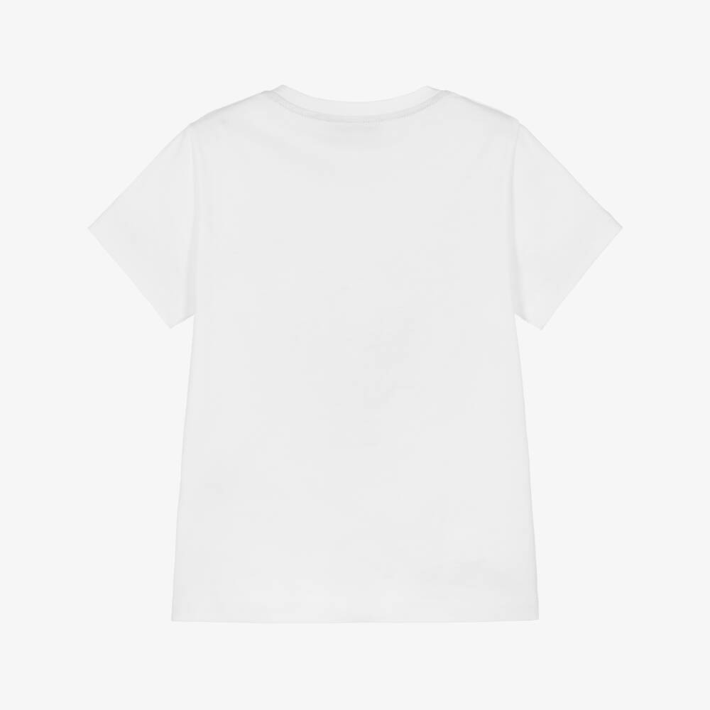 Missoni-Boys White Organic Cotton Zigzag Logo T-Shirt | Childrensalon Outlet