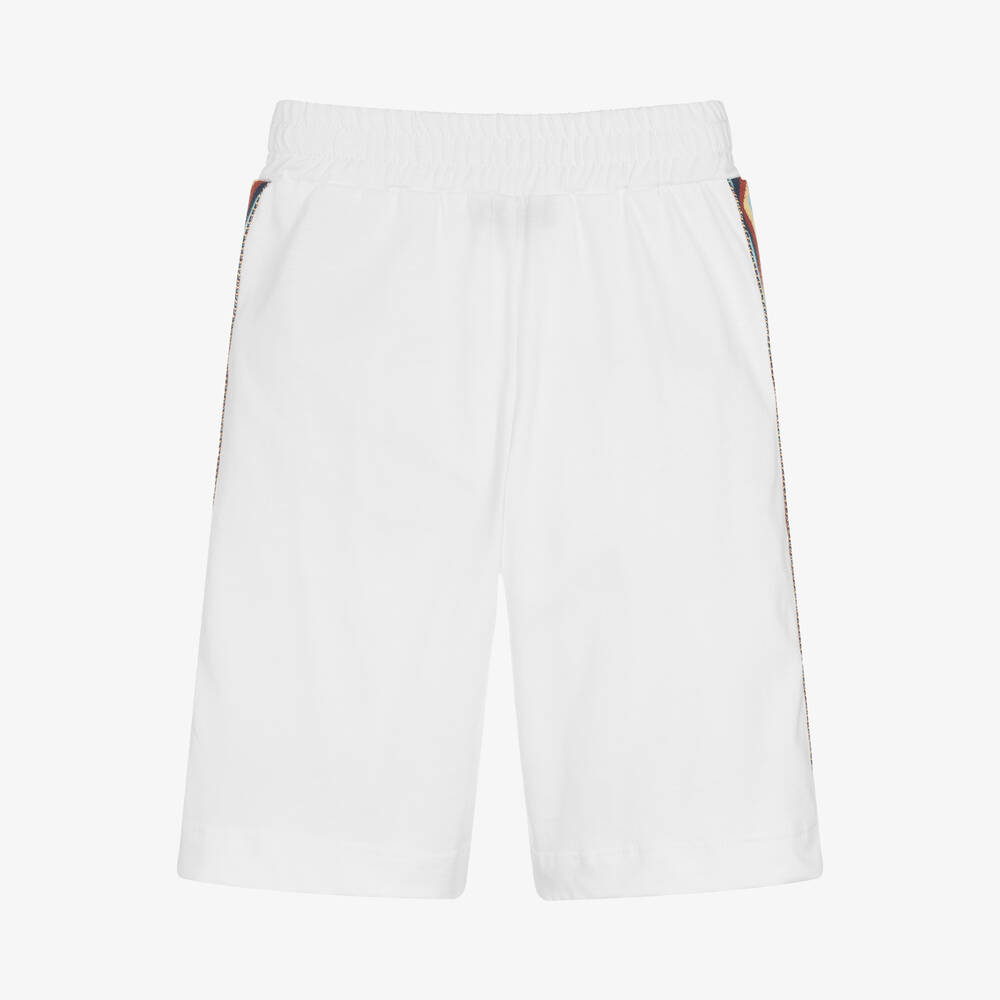 Missoni-Boys White Organic Cotton Zigzag Shorts | Childrensalon Outlet