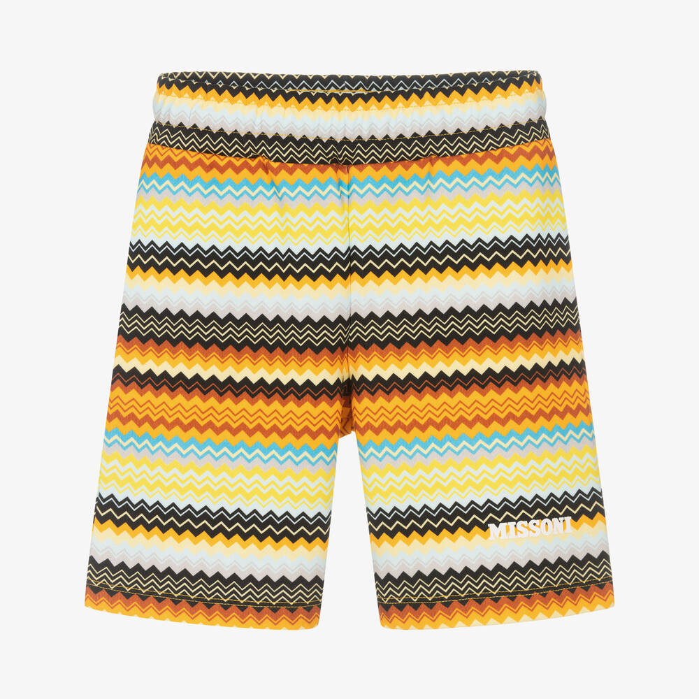 Missoni - Boys Yellow Cotton Zigzag Shorts | Childrensalon