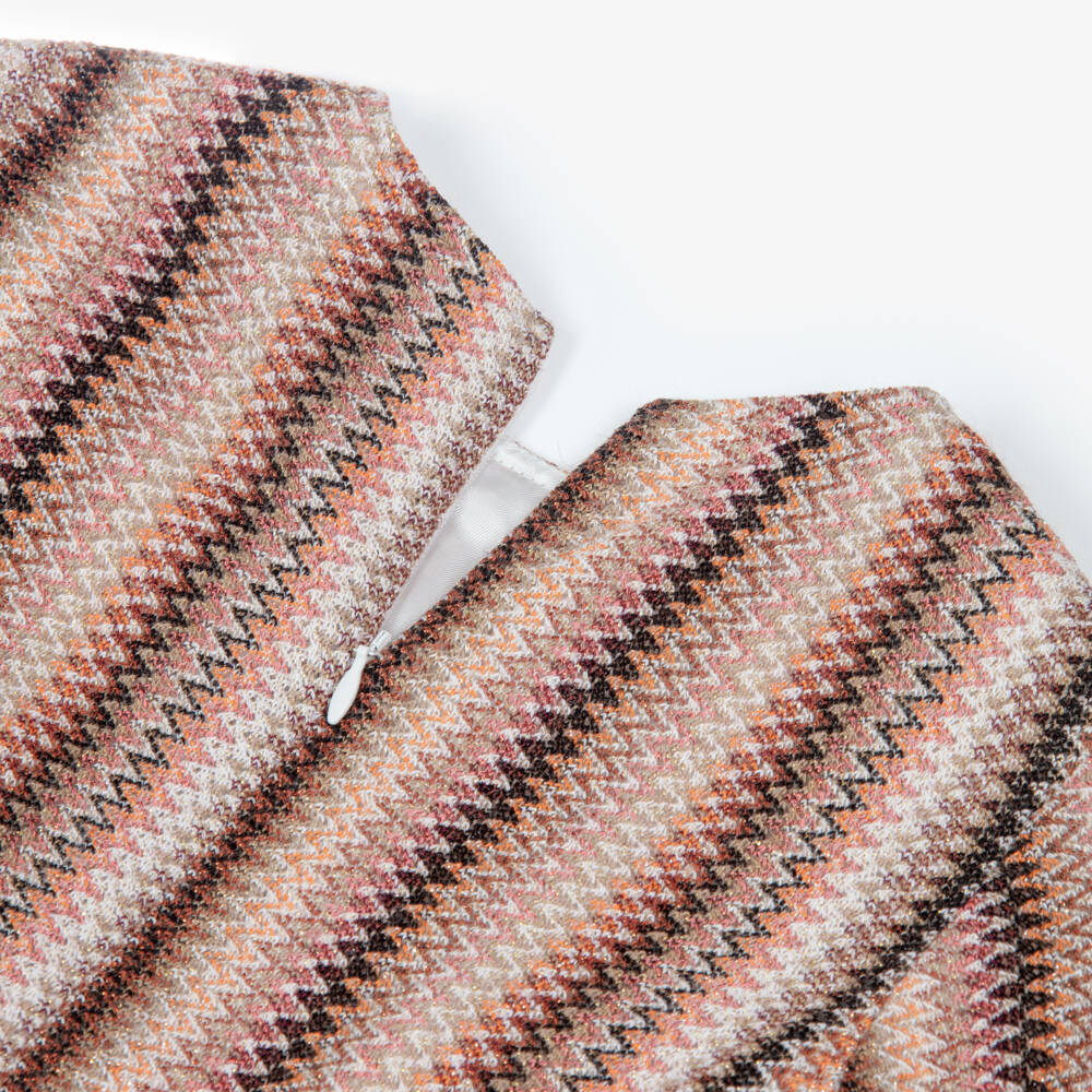 Missoni-فستان ماكسي محبوك للبنات باللون البيج والبني | Childrensalon Outlet