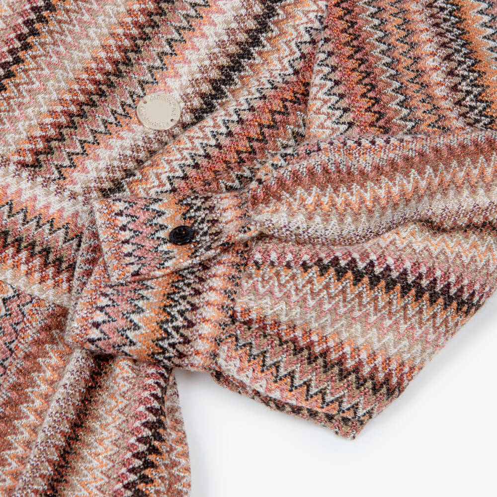 Missoni-فستان ماكسي محبوك للبنات باللون البيج والبني | Childrensalon Outlet