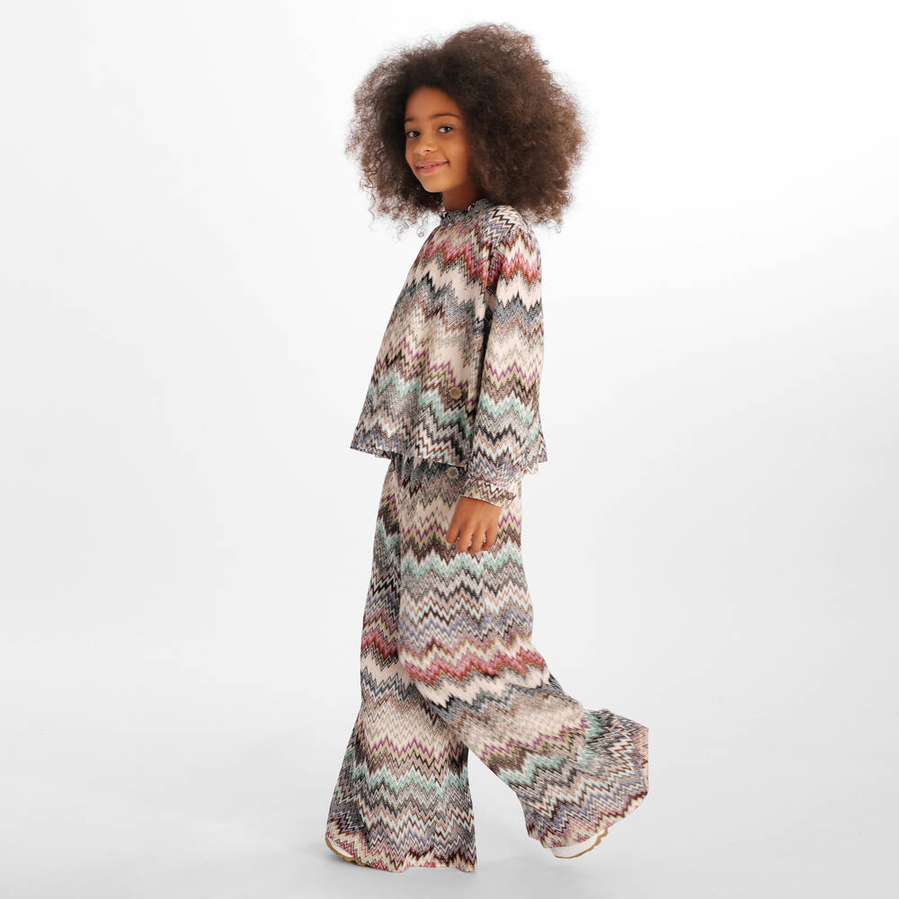 Missoni-Бежевые вязаные брюки зигзаг для девочек | Childrensalon Outlet