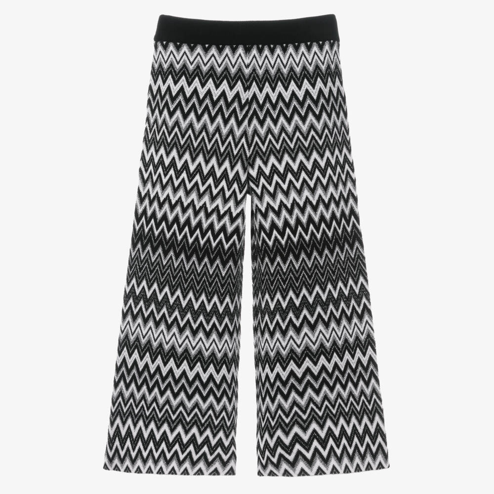 Missoni-بنطلون صوف أسود بنقشة متعرجة للبنات | Childrensalon Outlet