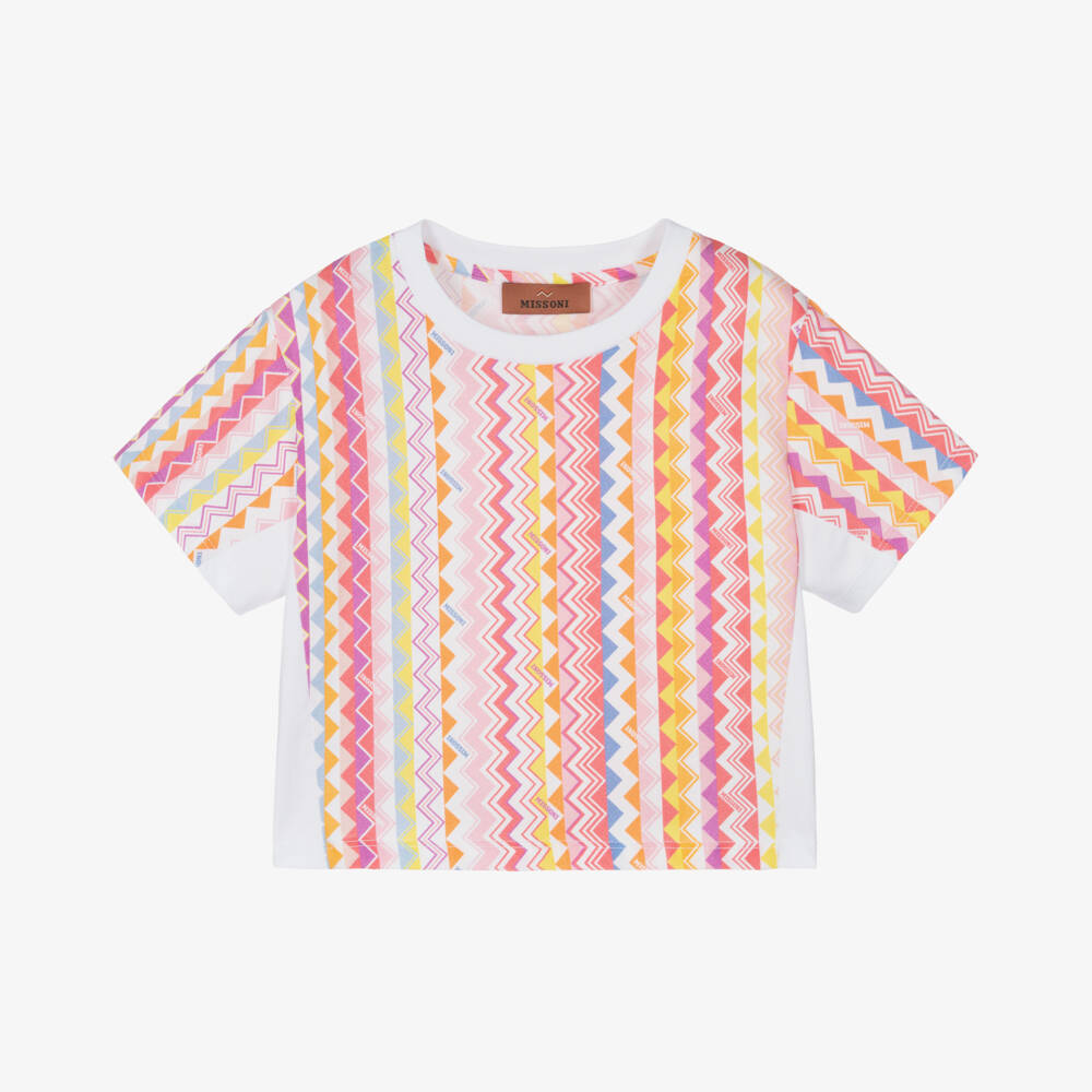 Missoni-Girls Blush Chevron Cotton Tee | Childrensalon Outlet