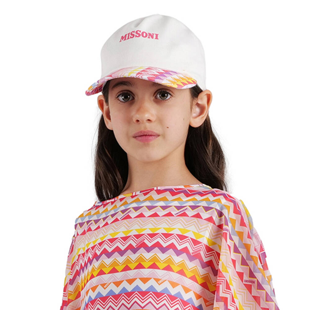 Missoni-Girls Classic White Zigzag Hat | Childrensalon Outlet