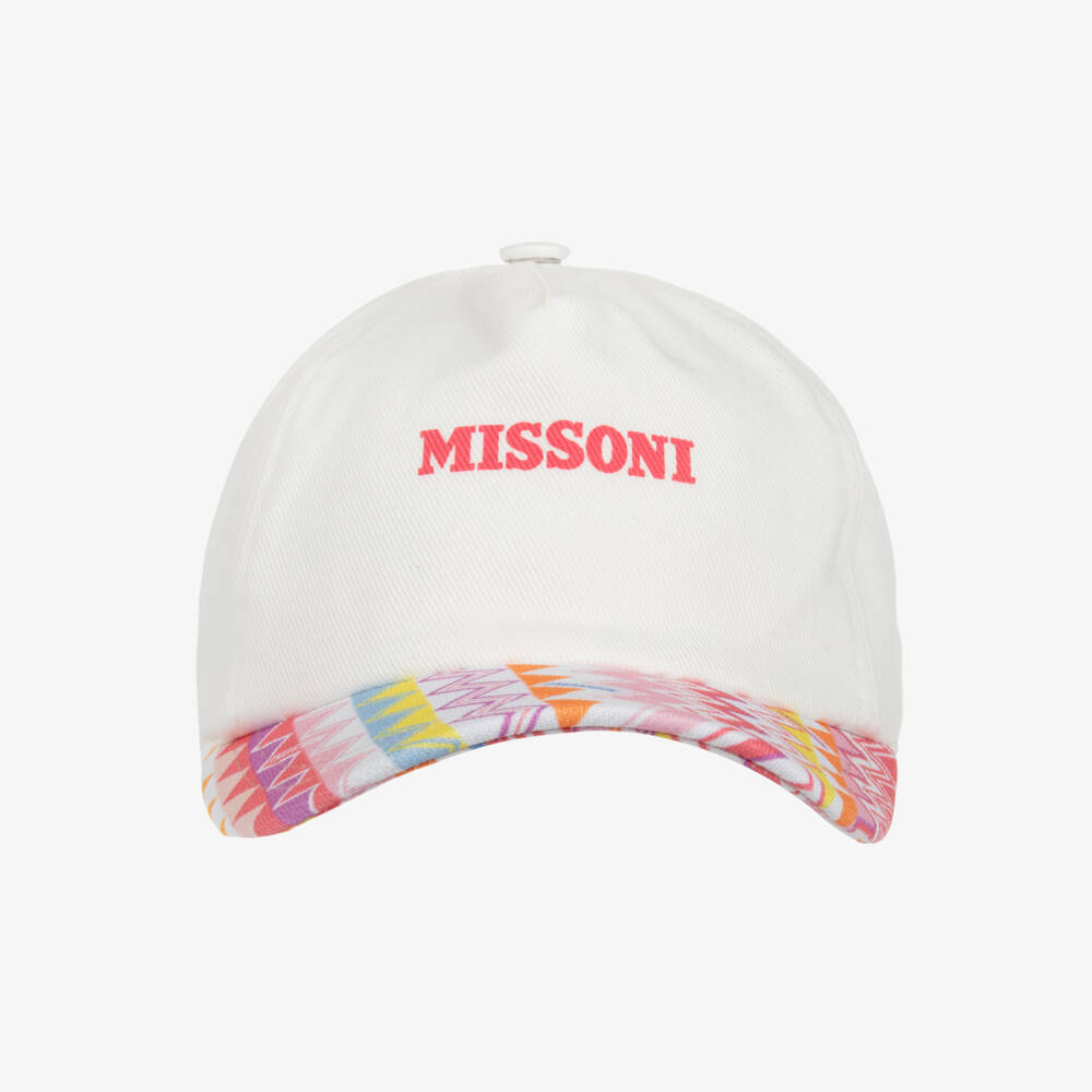 Missoni-Girls Classic White Zigzag Hat | Childrensalon Outlet