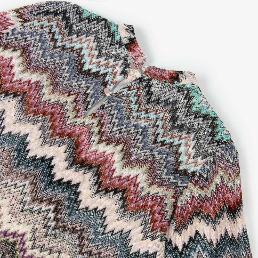 Missoni-بلوزة محبوكة بنقشة شيفرون ملونة للبنات | Childrensalon Outlet