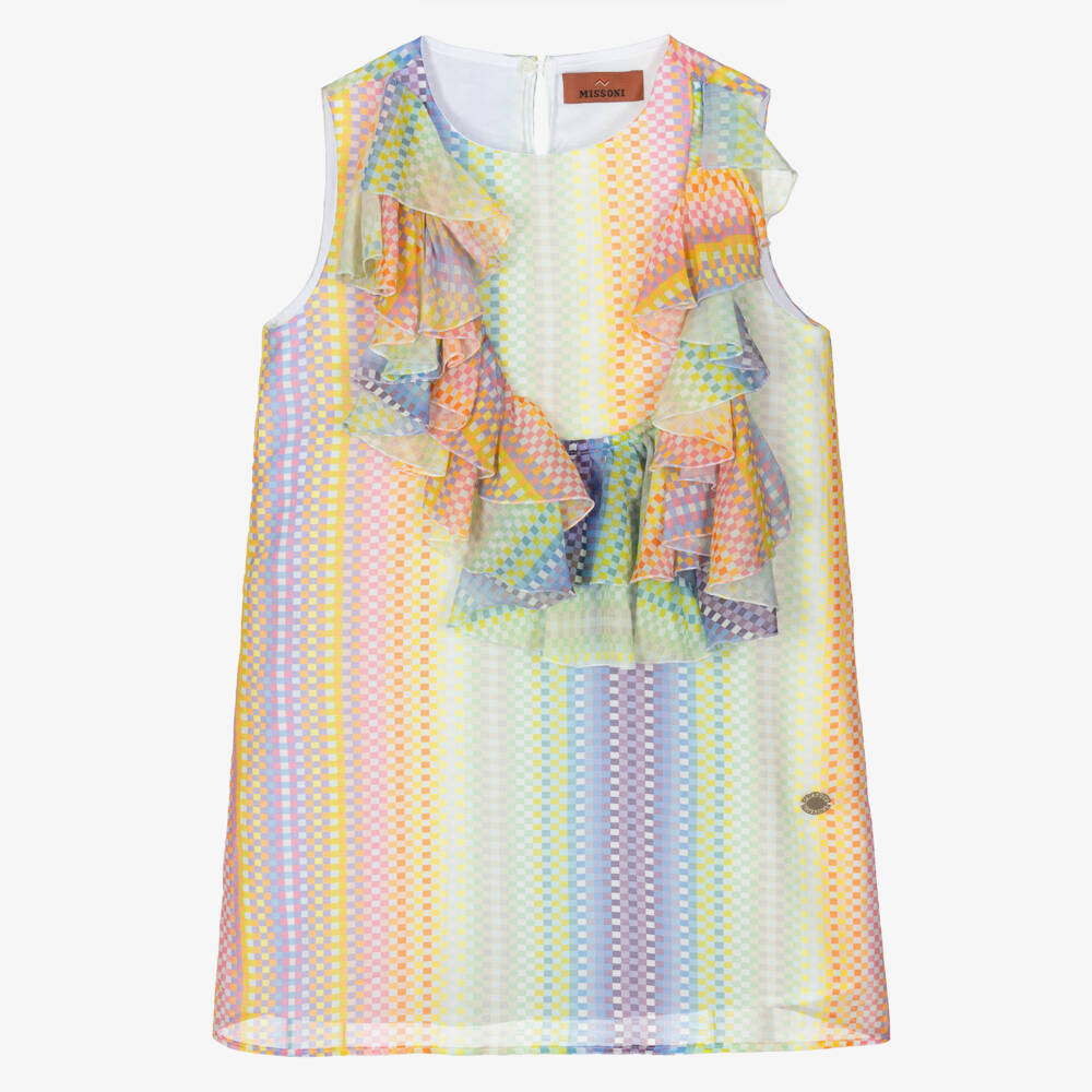 Missoni-فستان أورجانزا حرير-قطن ملون للبنات | Childrensalon Outlet
