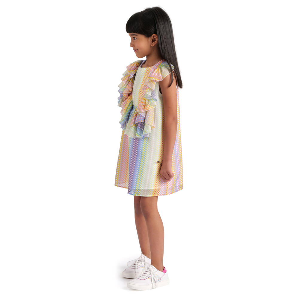 Missoni-فستان أورجانزا حرير-قطن ملون للبنات | Childrensalon Outlet