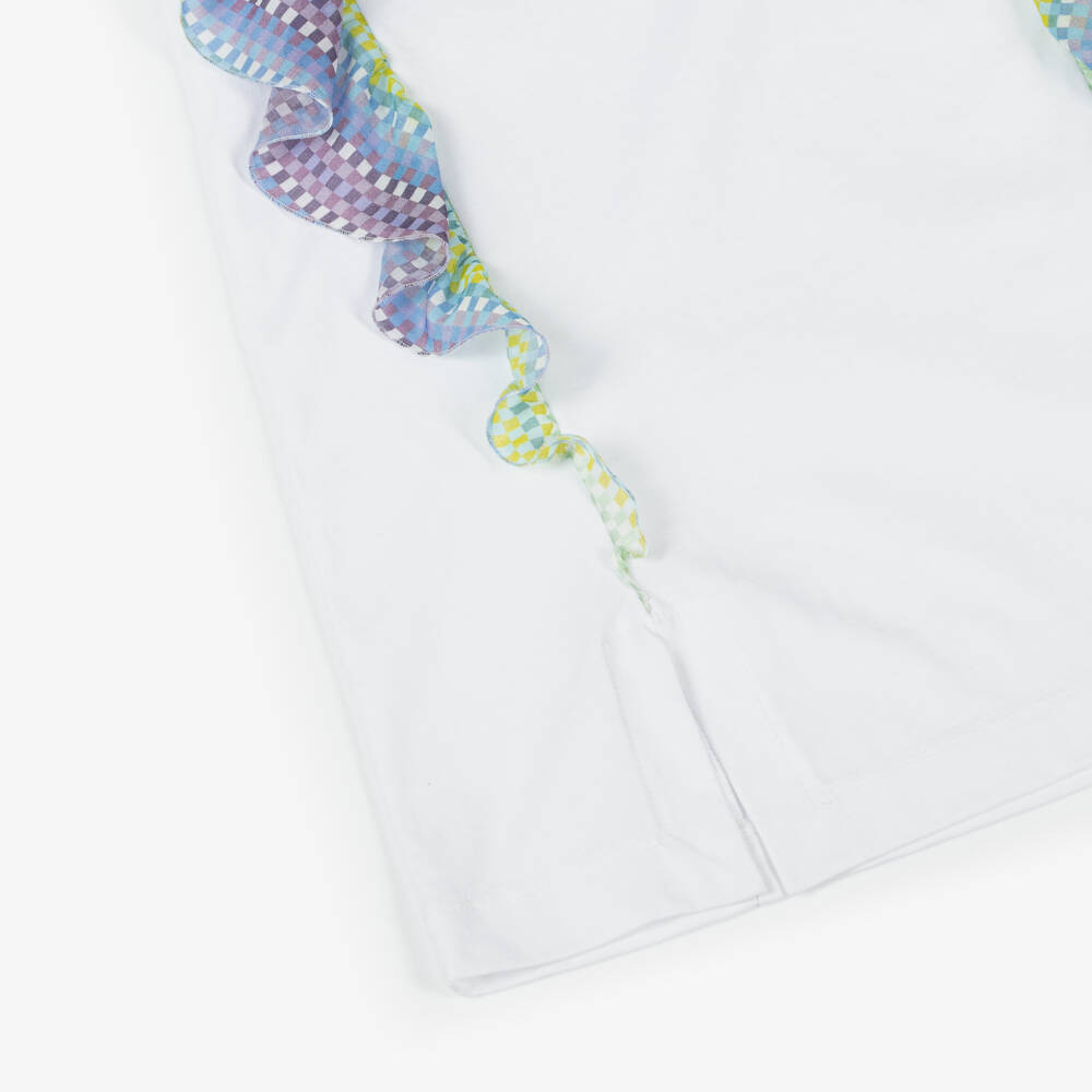 Missoni-Girls Cotton Dress with Rainbow Ruffles | Childrensalon Outlet