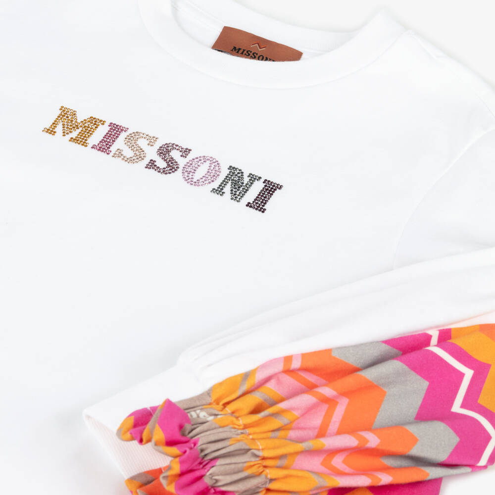 Missoni-Girls Cotton Zigzag Sleeve Dress | Childrensalon Outlet