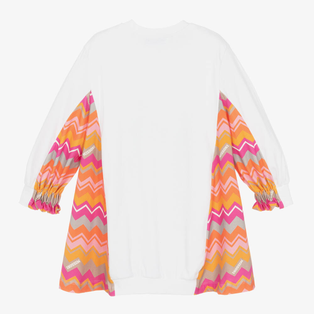 Missoni-Girls Cotton Zigzag Sleeve Dress | Childrensalon Outlet