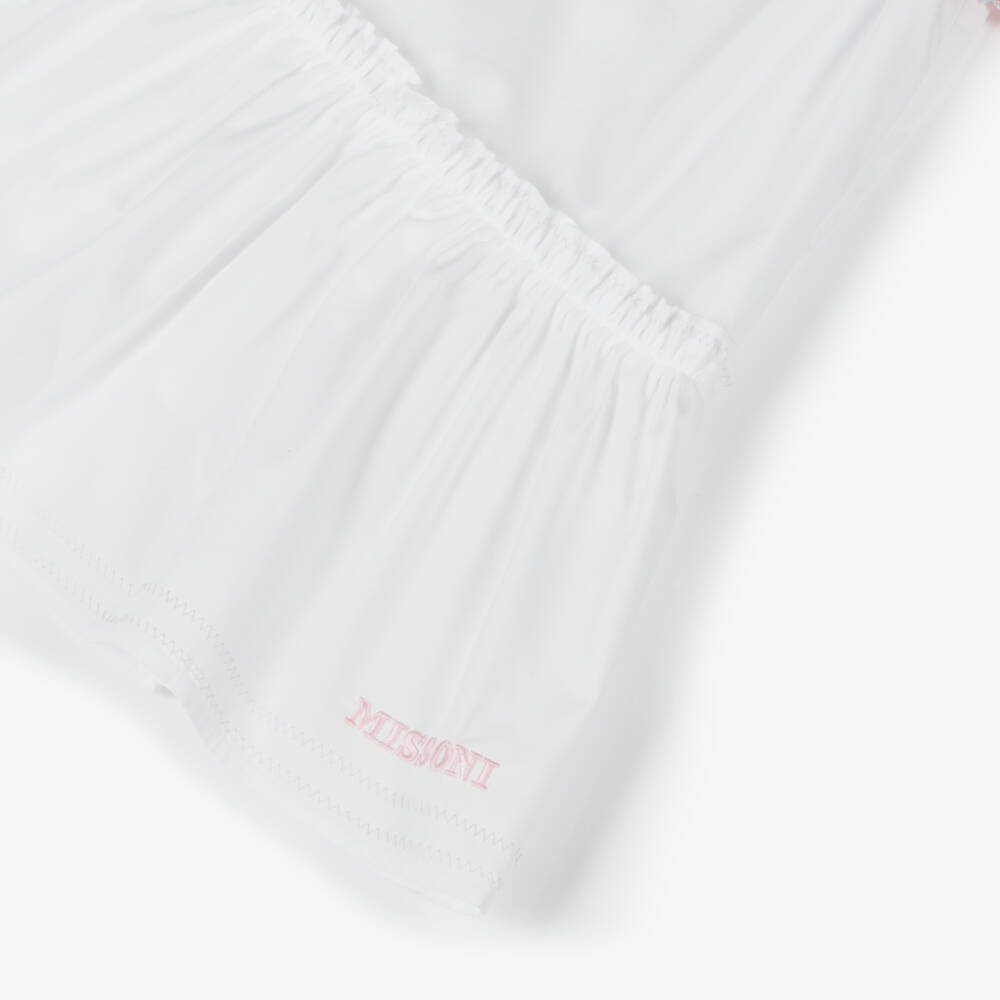 Missoni-فستان أبيض أنيق للبنات مع كشكش | Childrensalon Outlet