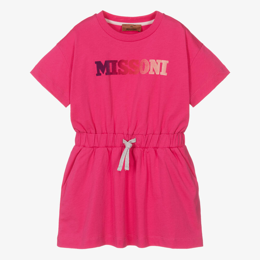 Missoni - Girls Fuchsia Pink Organic Cotton Dress | Childrensalon