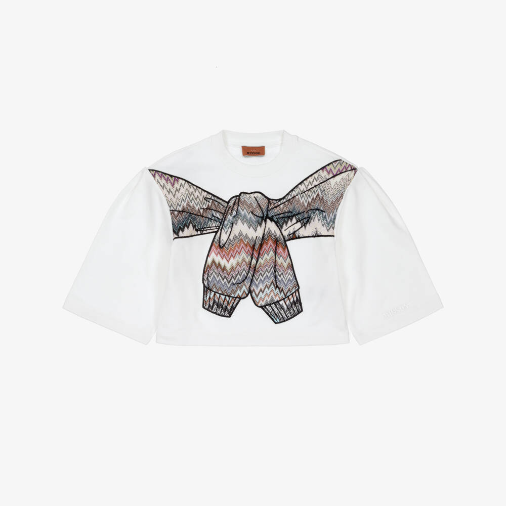 Missoni-بلوزة صوفية قطنية بيضاء للبنات | Childrensalon Outlet