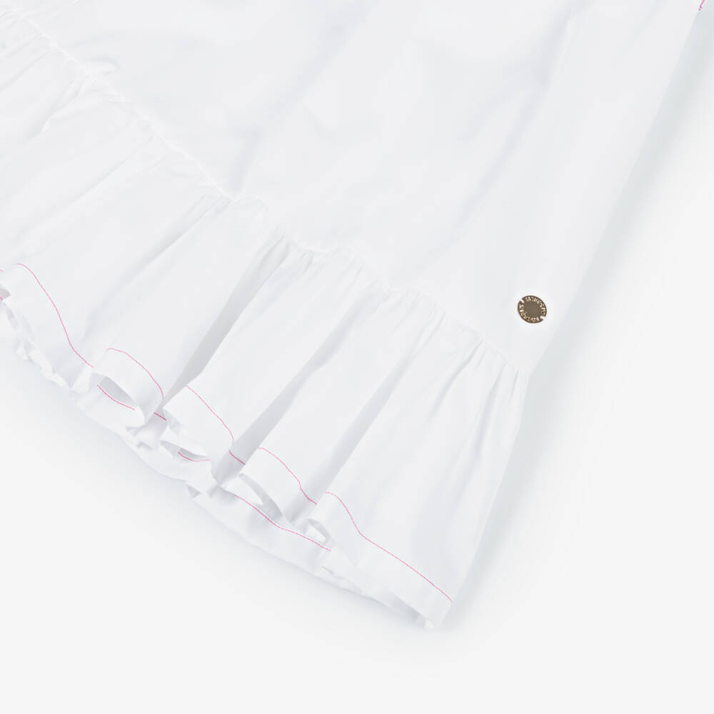 Missoni-فستان عاجي للبنات بتصميم زجزاج وكشكشات | Childrensalon Outlet