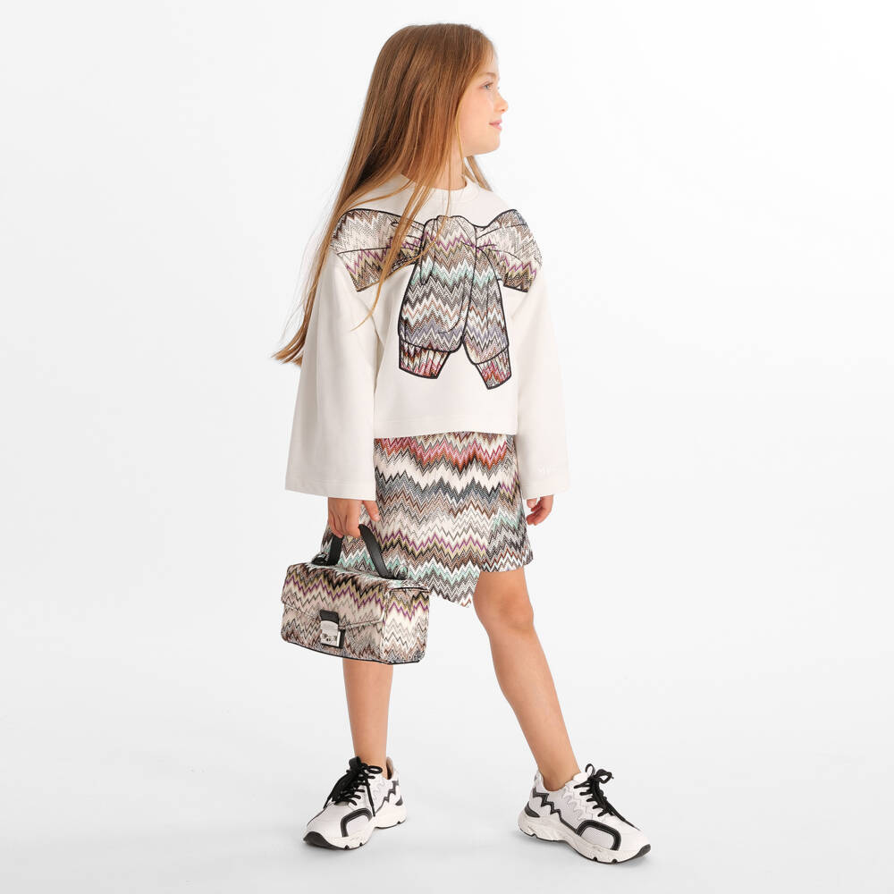Missoni-بلوزة صوفية قطنية بيضاء للبنات | Childrensalon Outlet