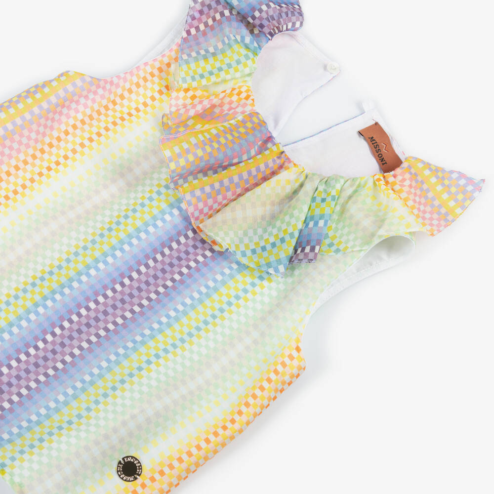 Missoni-Шелковая блузка для девочек с разноцветным узором | Childrensalon Outlet