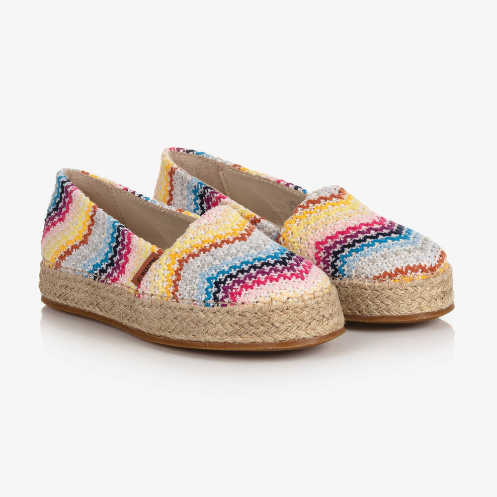 Missoni - Girls Multicolour Zigzag Espadrilles  | Childrensalon