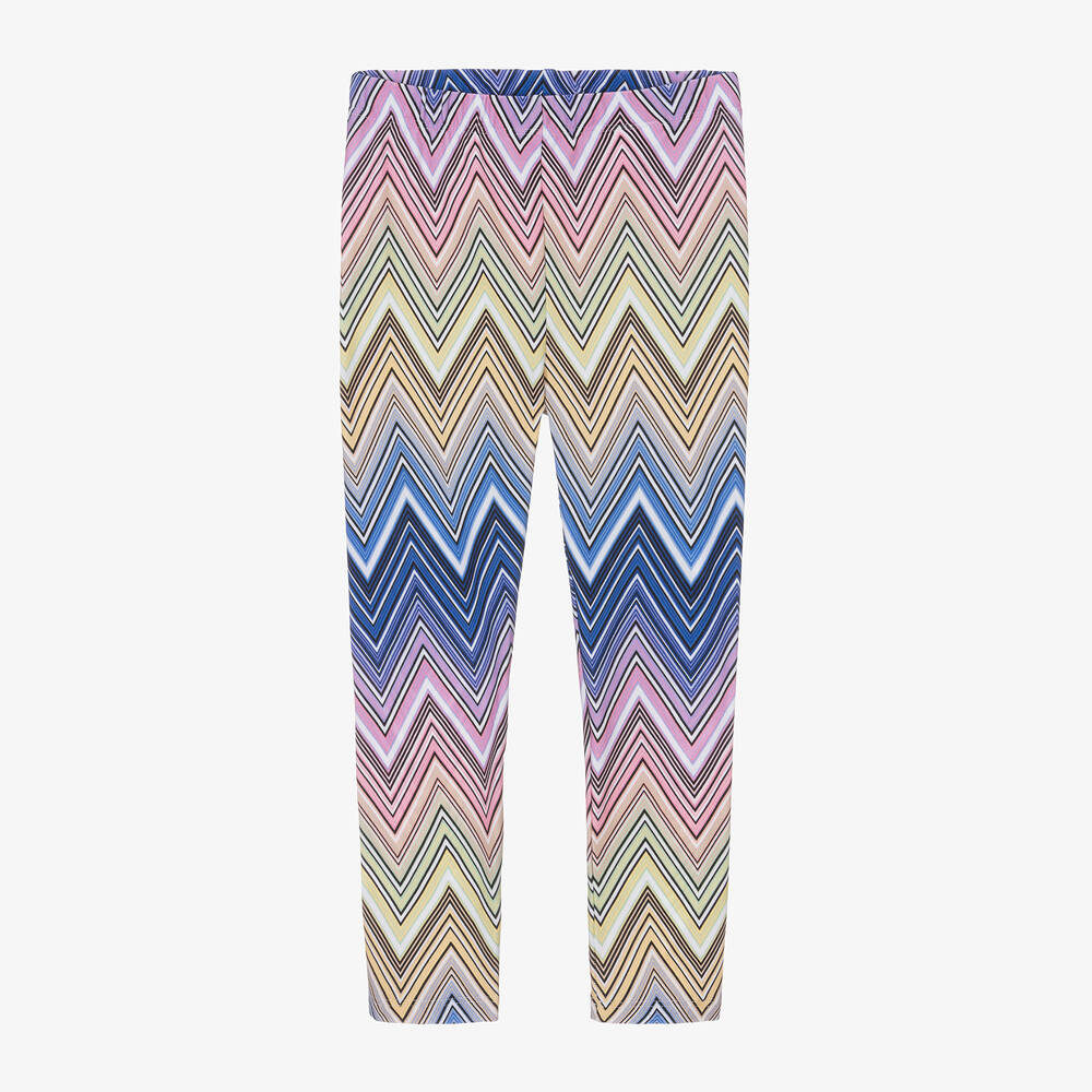 Missoni-Girls Multicoloured Cotton Zigzag Leggings | Childrensalon Outlet
