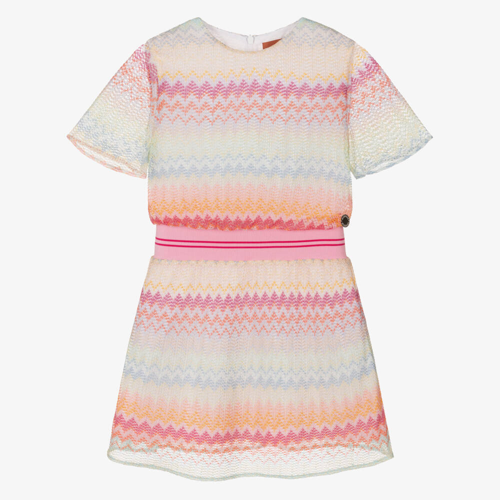 Missoni-Girls Pastel Zigzag Knit Frock | Childrensalon Outlet