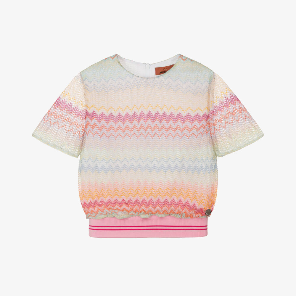 Missoni-Girls Pastel Zigzag Knit Top | Childrensalon Outlet