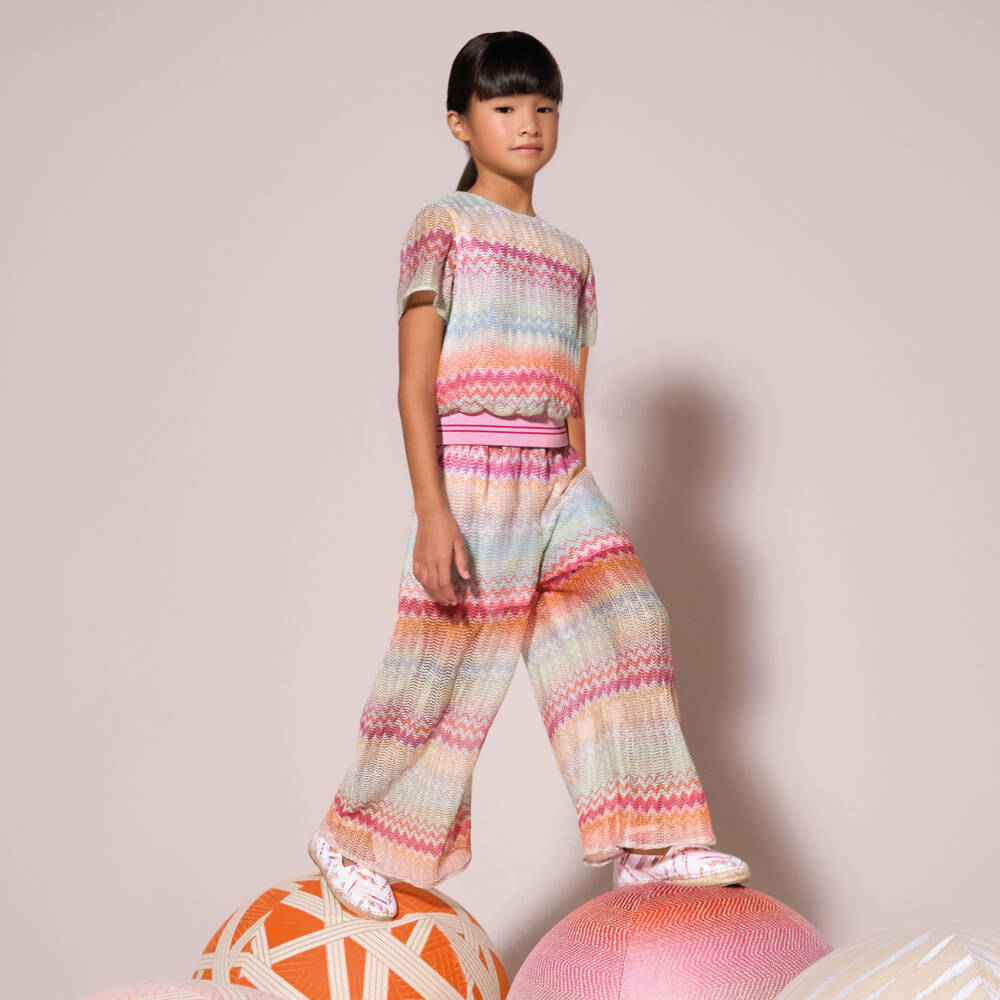 Missoni-Girls Pastel Zigzag Knit Top | Childrensalon Outlet