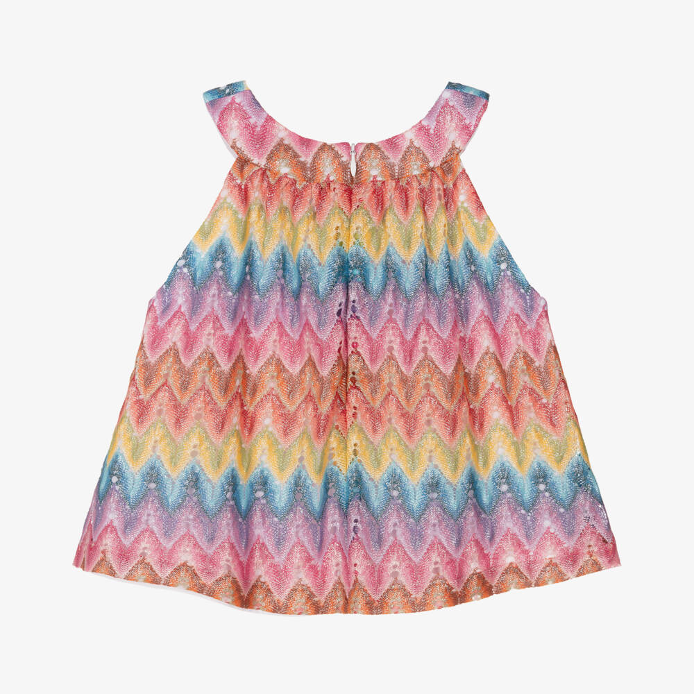 Missoni-بلوزة محبوكة بنمط متعرج وردي للبنات | Childrensalon Outlet