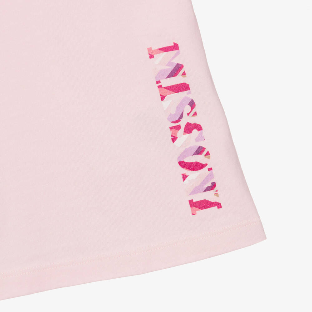 Missoni-Girls Pink Cotton Jersey T-Shirt Dress | Childrensalon Outlet