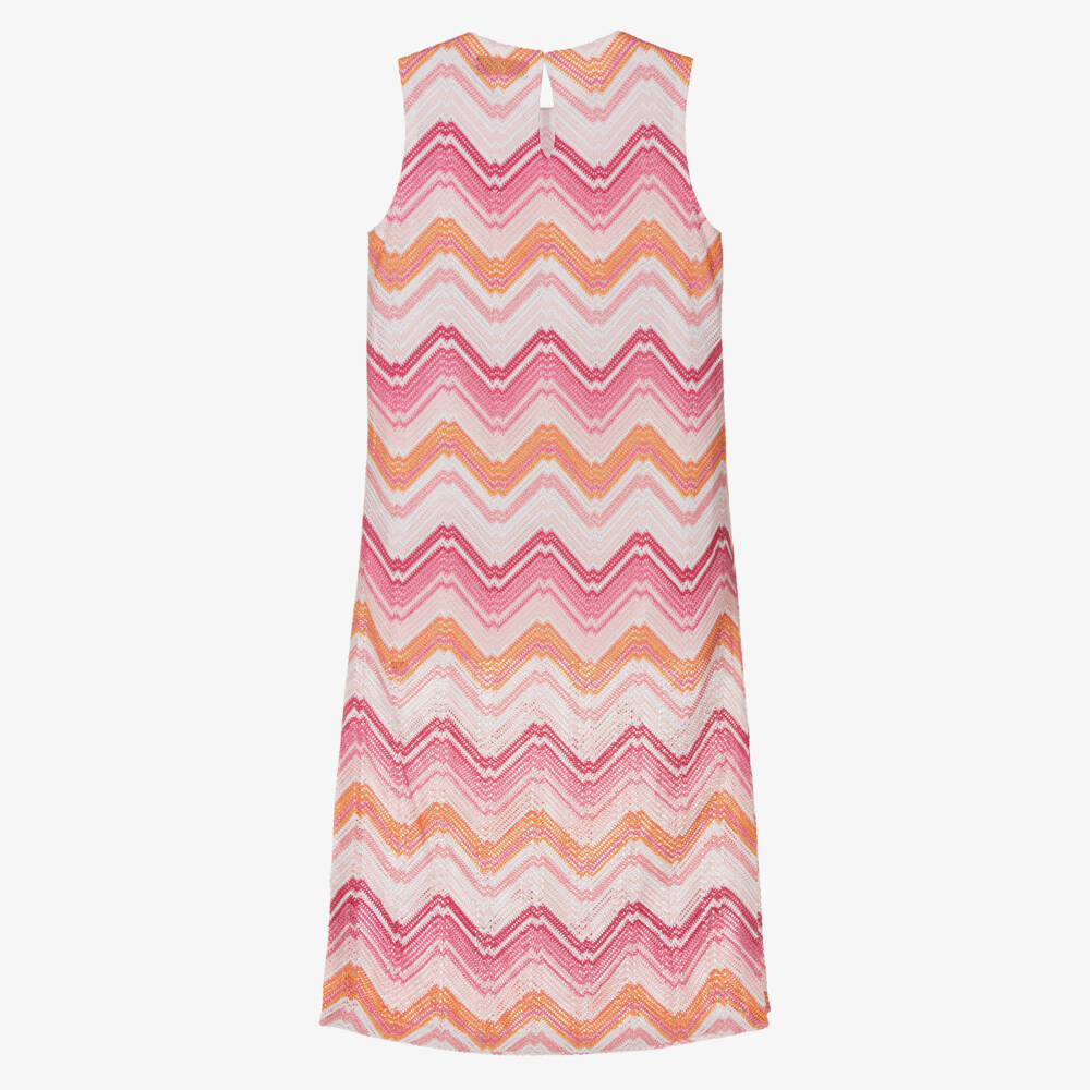 Missoni-Girls Pink Crochet Zigzag Frock | Childrensalon Outlet