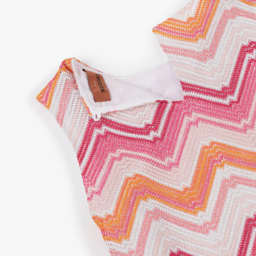 Missoni-Girls Pink Crochet Zigzag Frock | Childrensalon Outlet