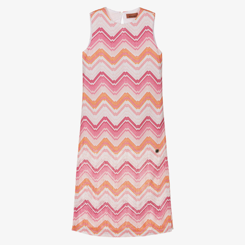 Missoni-Girls Pink Crochet Zigzag Frock | Childrensalon Outlet