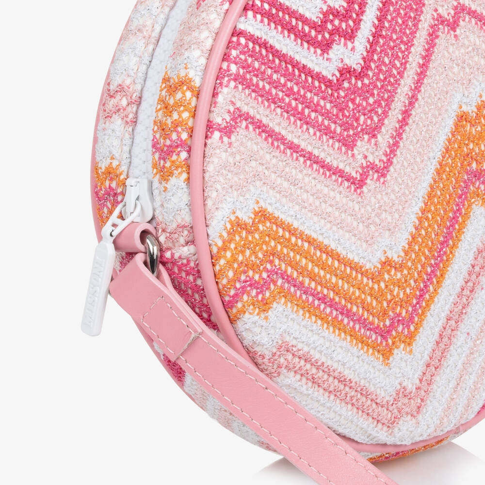 Missoni-Girls Pink Crochet Zigzag Tote | Childrensalon Outlet