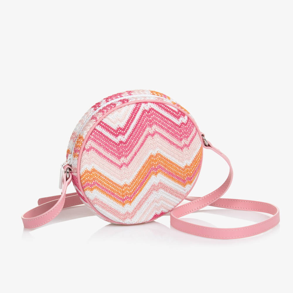 Missoni-Girls Pink Crochet Zigzag Tote | Childrensalon Outlet