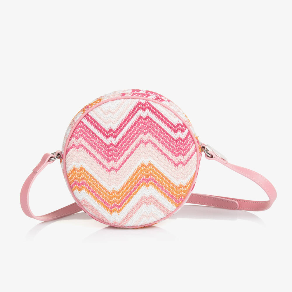 Missoni-Girls Pink Crochet Zigzag Tote | Childrensalon Outlet