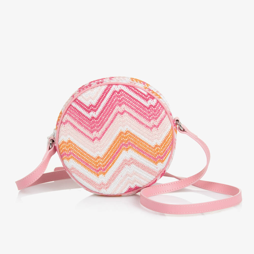 Missoni-Girls Pink Crochet Zigzag Tote | Childrensalon Outlet