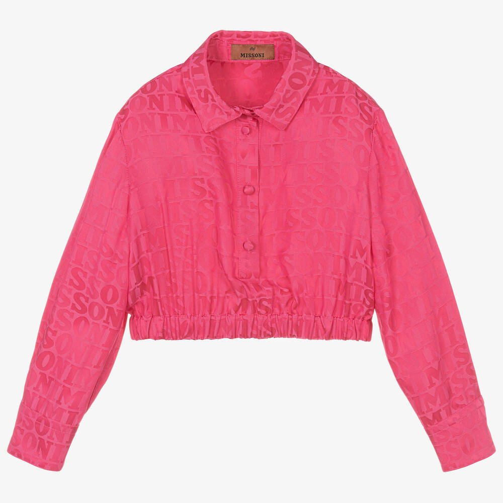 Missoni - Розовая жаккардовая блузка для девочек | Childrensalon
