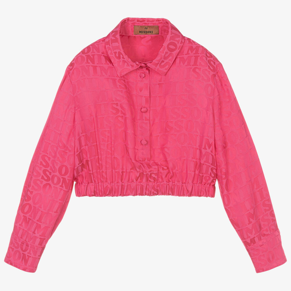 Missoni - Girls Pink Jacquard Blouse | Childrensalon