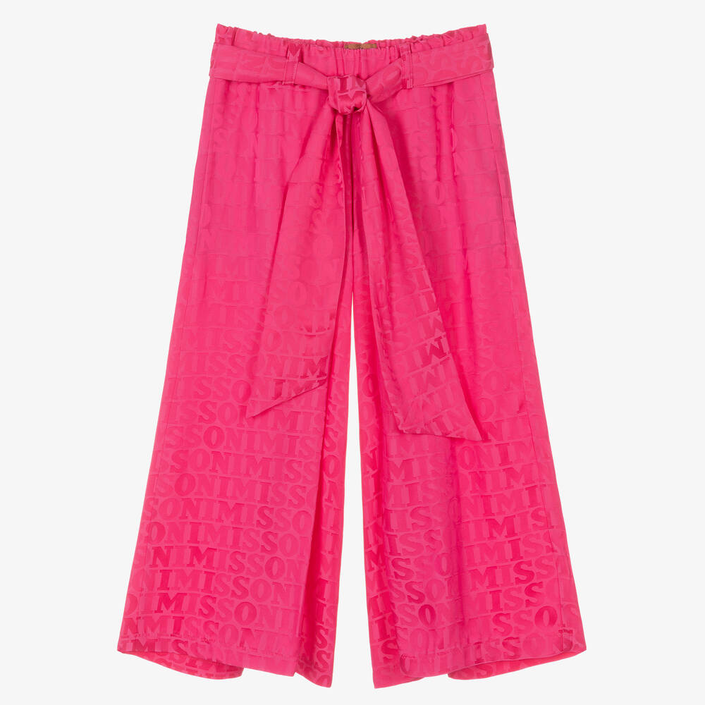 Missoni - Pantalon large rose en jacquard | Childrensalon