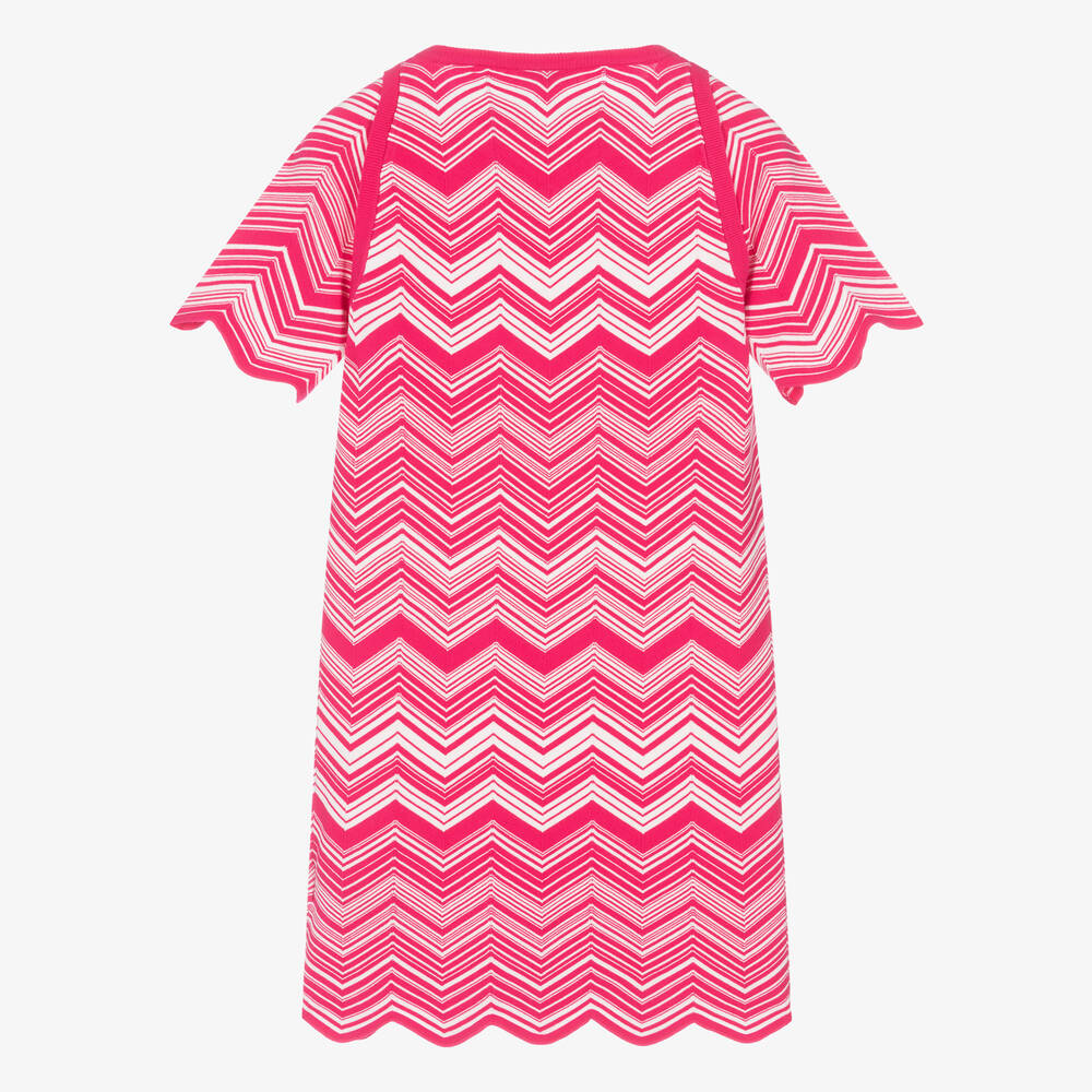 Missoni-Girls Pink Knitted Zigzag Dress | Childrensalon Outlet
