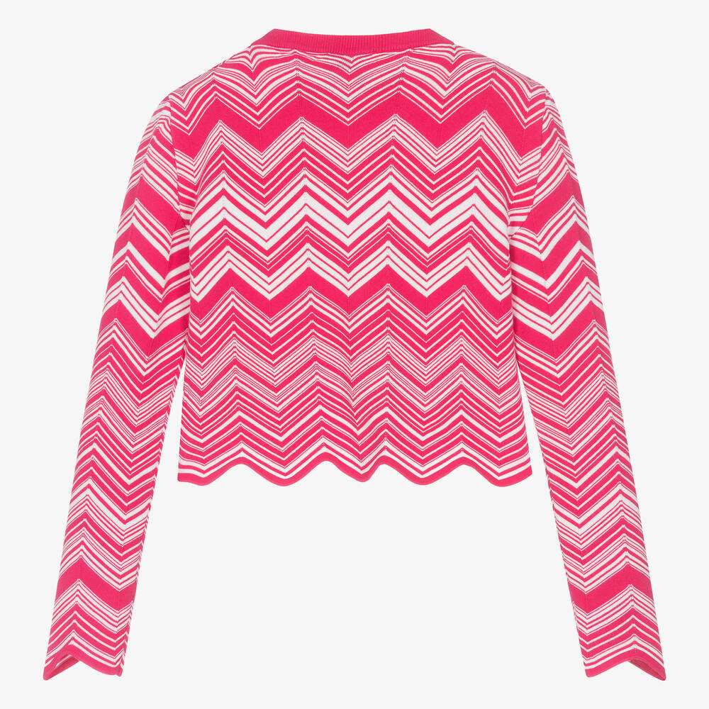 Missoni - Girls Pink Knitted Zigzag Sweater | Childrensalon