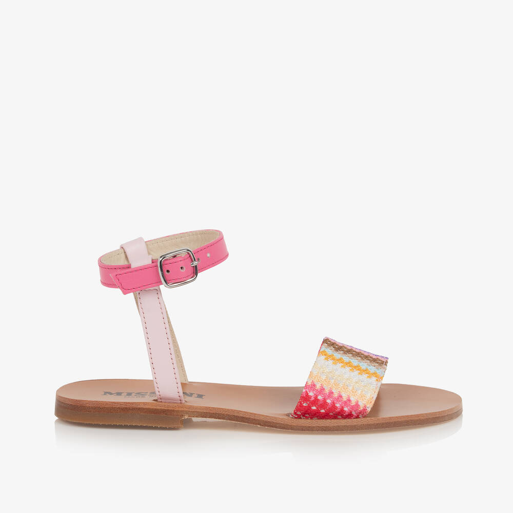 Missoni-Girls Pink Leather Sandals | Childrensalon Outlet