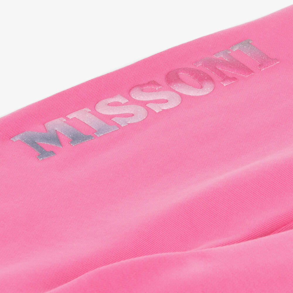 Missoni-Girls Pink Logo Cotton Trousers | Childrensalon Outlet