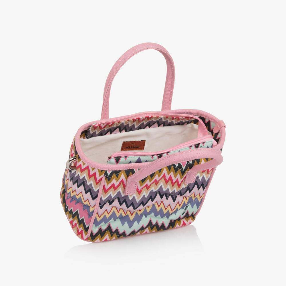 Missoni-Girls Pink & Purple Zigzag Handbag (22cm) | Childrensalon Outlet