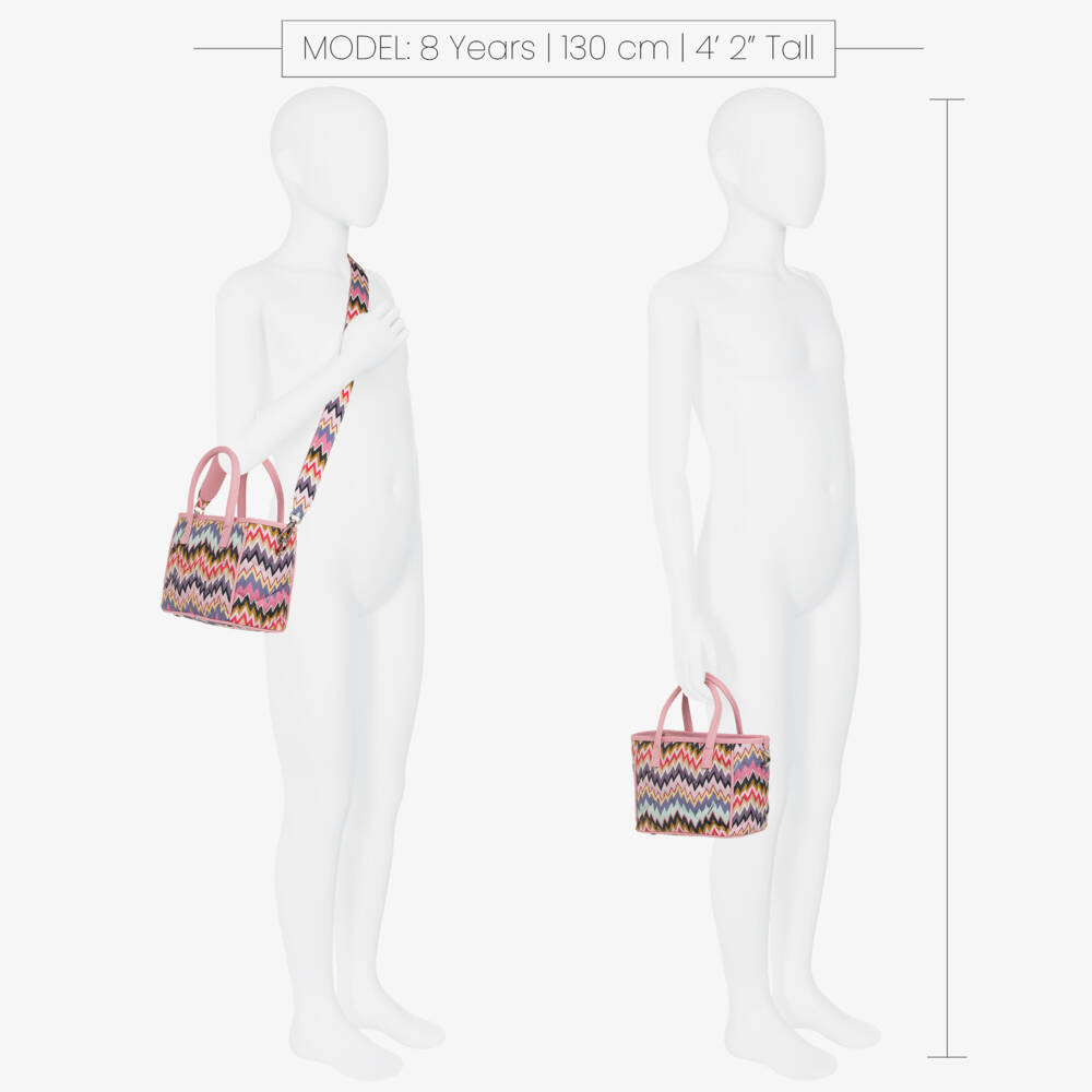 Missoni-Girls Pink & Purple Zigzag Handbag (22cm) | Childrensalon Outlet