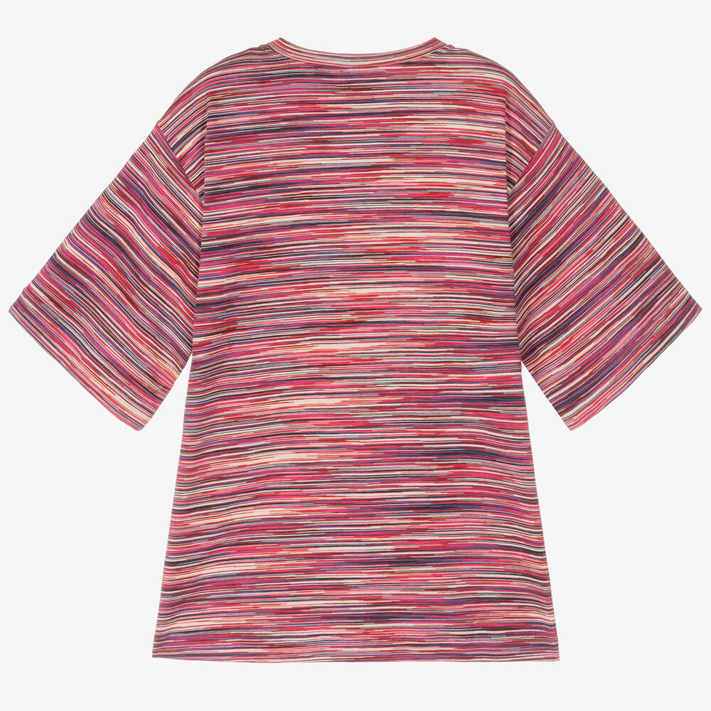 Missoni-Girls Pink Striped Cotton Jersey Dress | Childrensalon Outlet