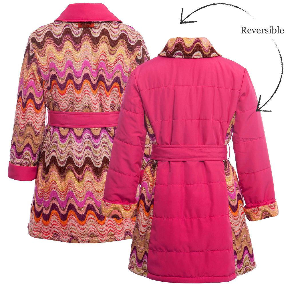 Missoni-معطف وردي ذو وجهين للفتيات | Childrensalon Outlet