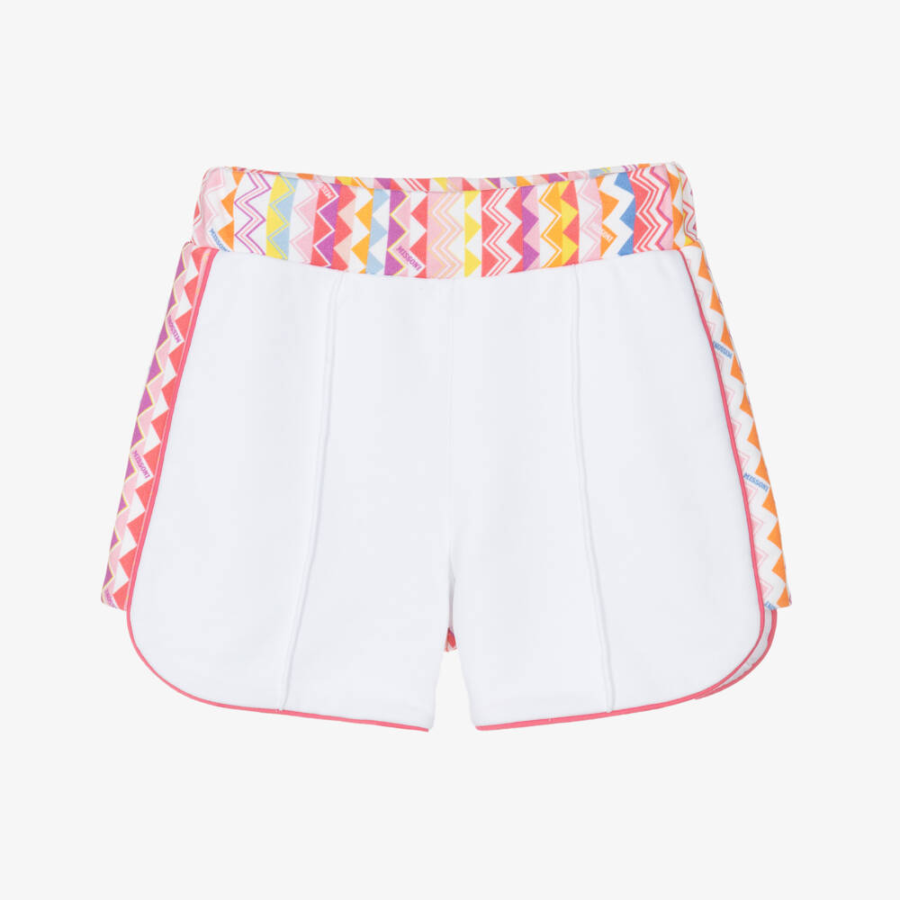 Missoni-شورت قطني بنقشة وردية وبيضاء للبنات | Childrensalon Outlet