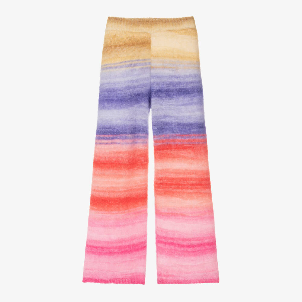 Missoni - Girls Pink & Yellow Wool Knit Trousers | Childrensalon