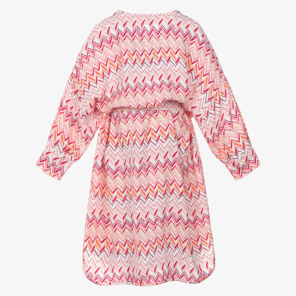 Missoni-Girls Pink Zigzag Belted Dress | Childrensalon Outlet